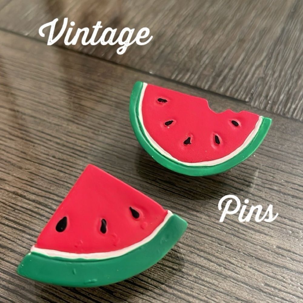 Vintage 1980’s Resign Watermelon Fruit Pins